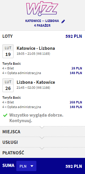rezerwacja lotów z Katowic do Lizbony