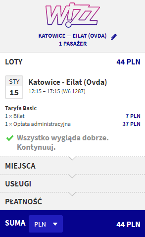 Wizzair z Katowic do Izraela
