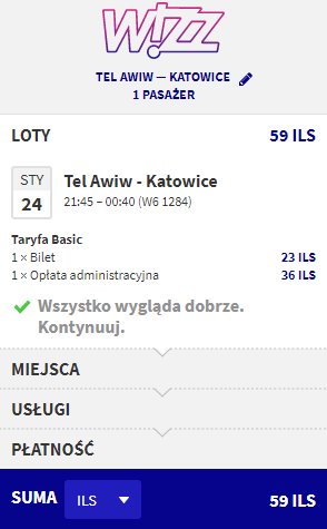 wizzair z Izraela do Polski