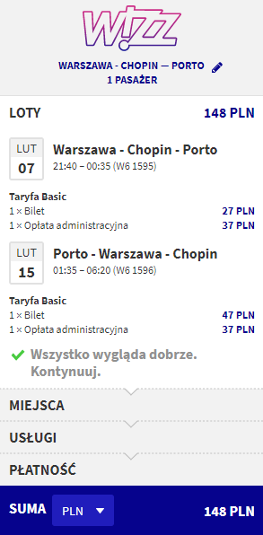 Rezerwacja lotów z Warszawy do Porto