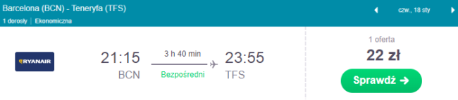 teneryfa południe lot