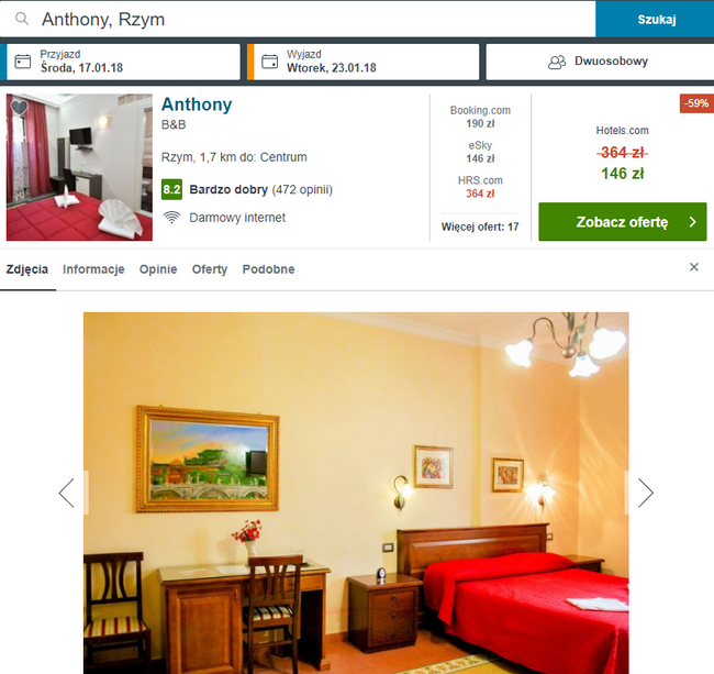 rezerwacja hotelu w Rzymie