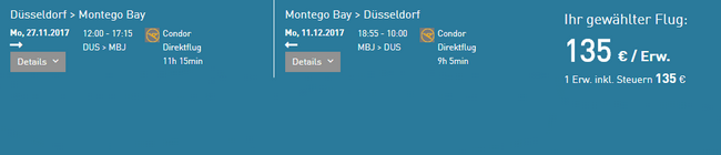 loty z Dusseldorfu na Jamajkę