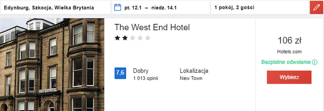 noclegi w Edynburgu
