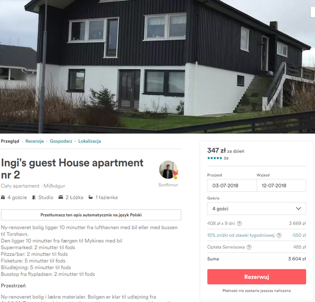 wyspy owcze airbnb