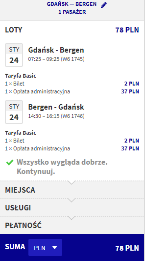 rezerwacja lotów z gdańska do bergen