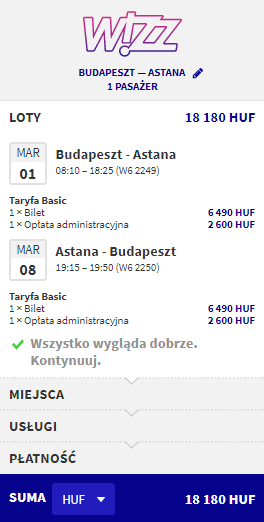 Astana tanie loty