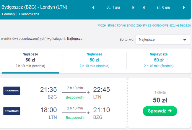 tanie loty z Bydgoszczy