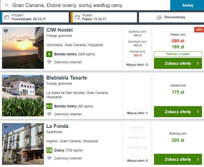 hotele na Gran Canarii