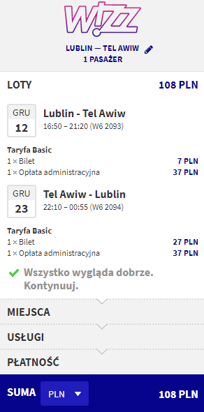 rezerwacja biletów do Tel Awiwu