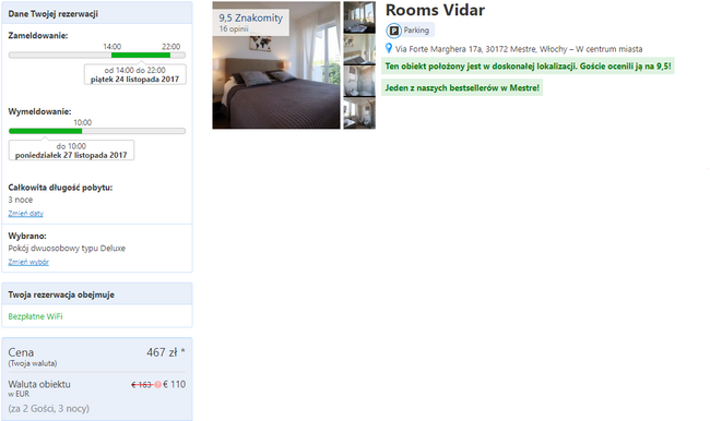 rezerwacja hotelu w Mestre
