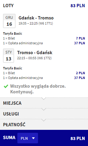 Tromso loty