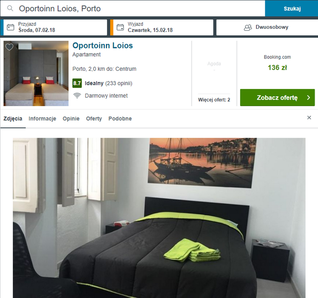 rezerwacja apartamentu w Porto