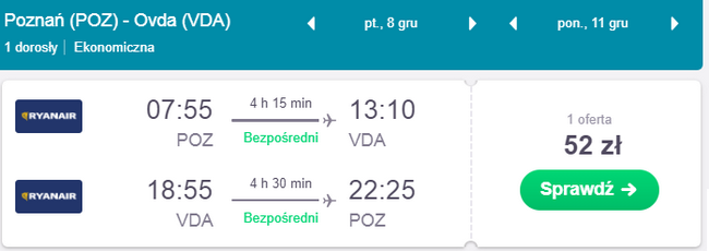 Rezerwacja lotów z poznania do izraela