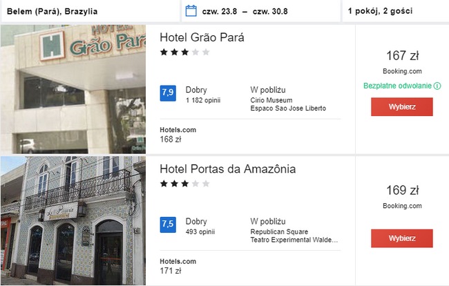 rezerwacja noclegów w Belem