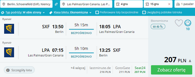 rezerwacja biletów na Gran Canarię