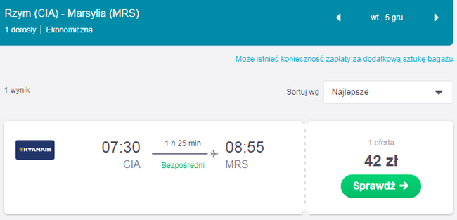 loty na Lazurowe Wybrzeże