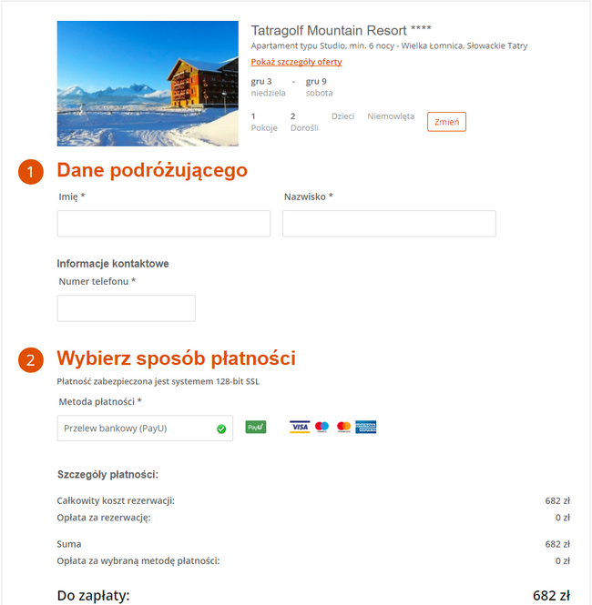 rezerwacja noclegu w Tatrach