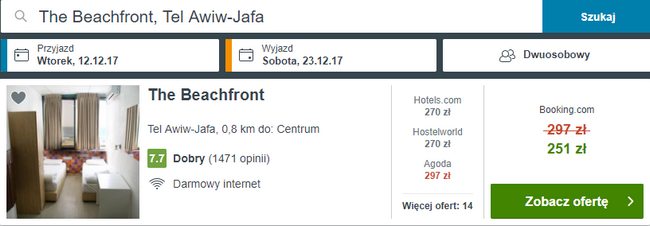 rezerwacja hotelu w Tel Awiwie