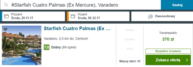 rezerwacja hotelu w Varadero