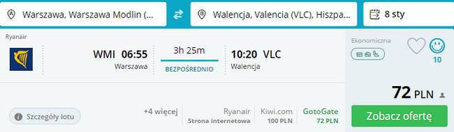 rezerwacja lotów z modlina do walencji