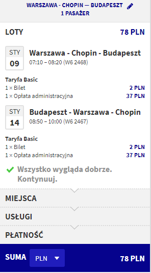 rezerwacja lotów z warszawy do budapesztu