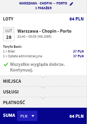 rezerwacja lotów z warszawy do porto
