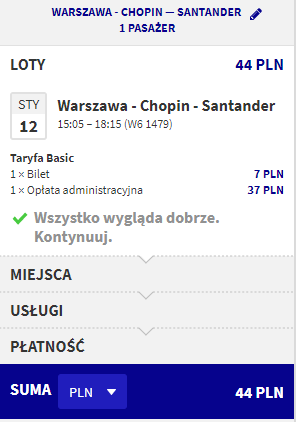 rezerwacja lotów z warszawy do santander