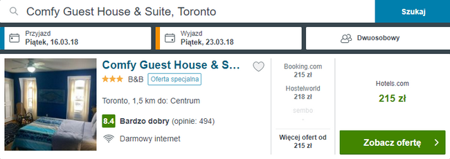 rezerwacja noclegów w Toronto