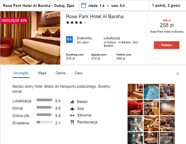 rezerwacja noclegów w Dubaju