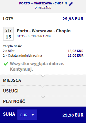 rezerwacja lotów z porto do warszawy