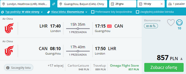 rezerwacja lotów do Kantonu