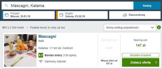 rezerwacja pobytu w Katanii