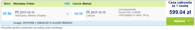 rezerwacja biletu do Cancun