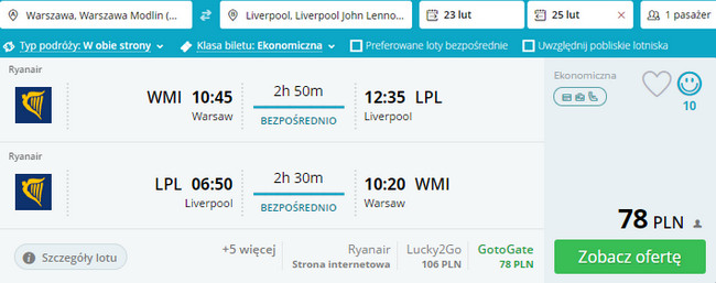 rezerwacja lotów do Liverpoolu