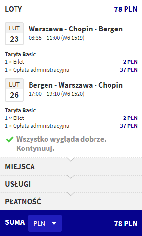 bergen warszawa