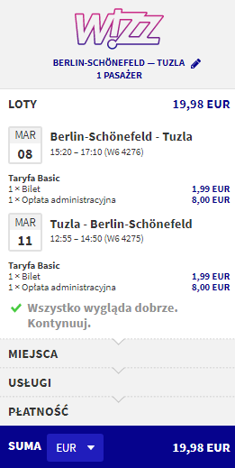 loty do bośni z berlina