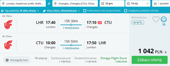 rezerwacja lotów do Chengfu