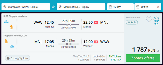 rezerwacja lotów z warszawy do manili