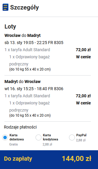 rezerwacja lotów do Madrytu