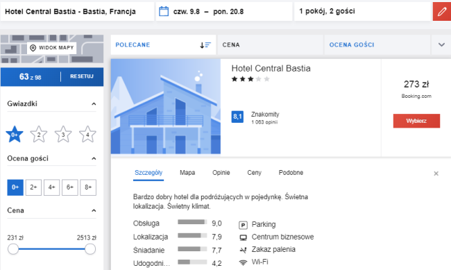 hotel central bastia