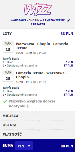 rezerwacja lotów do Włoch