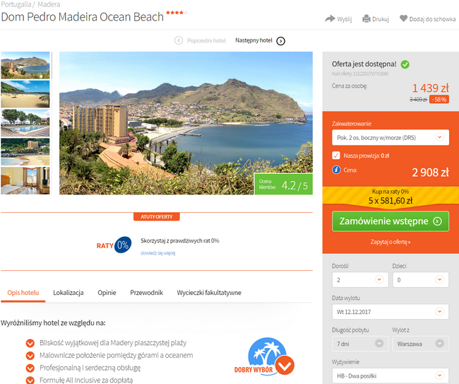 rezerwacja wczasów na Maderze