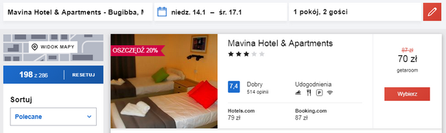rezerwacja noclegów na malcie