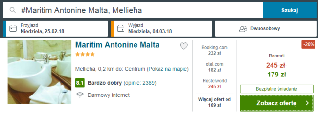 Malta noclegi