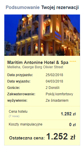 Malta potwierdzenie