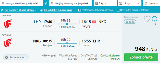 rezerwacja lotów do Nanjing