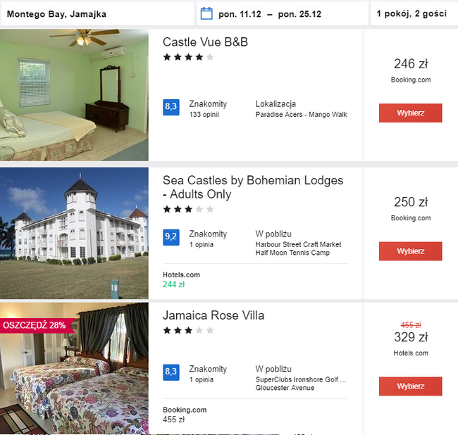 noclegi na Jamajce