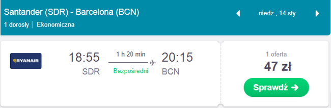 rezerwacja lotów z santander do barcelony