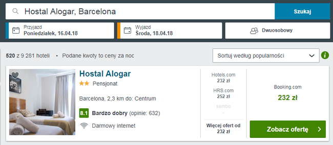 rezerwacja noclegu w Barcelonie